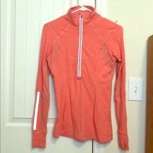 Pink 3/4 zip Lululemon pullover size 6